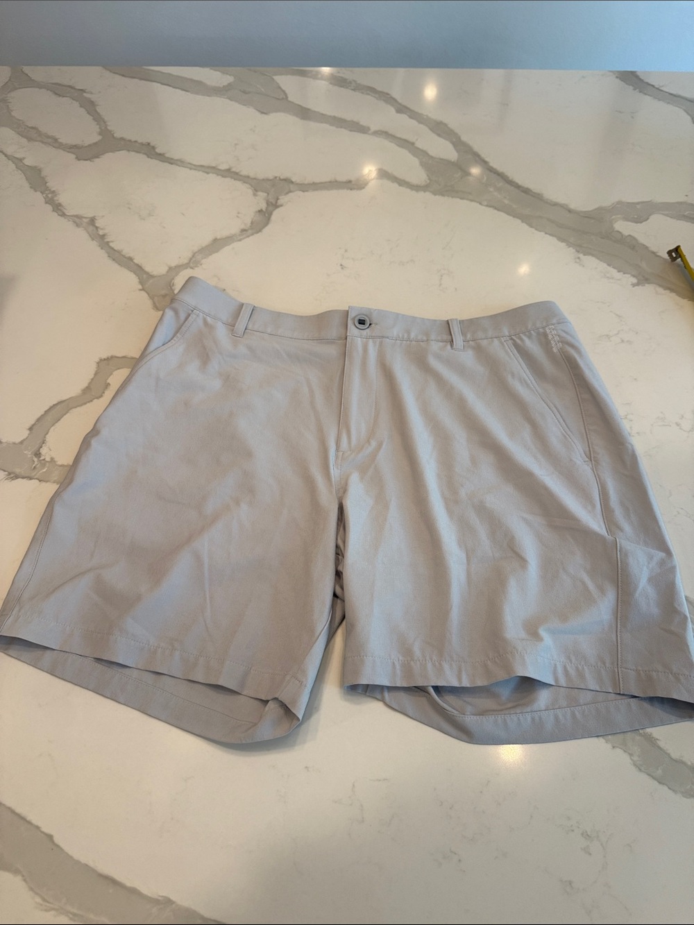 Puma Men's Light Gray Flat-Front Casual Shorts Sz 36